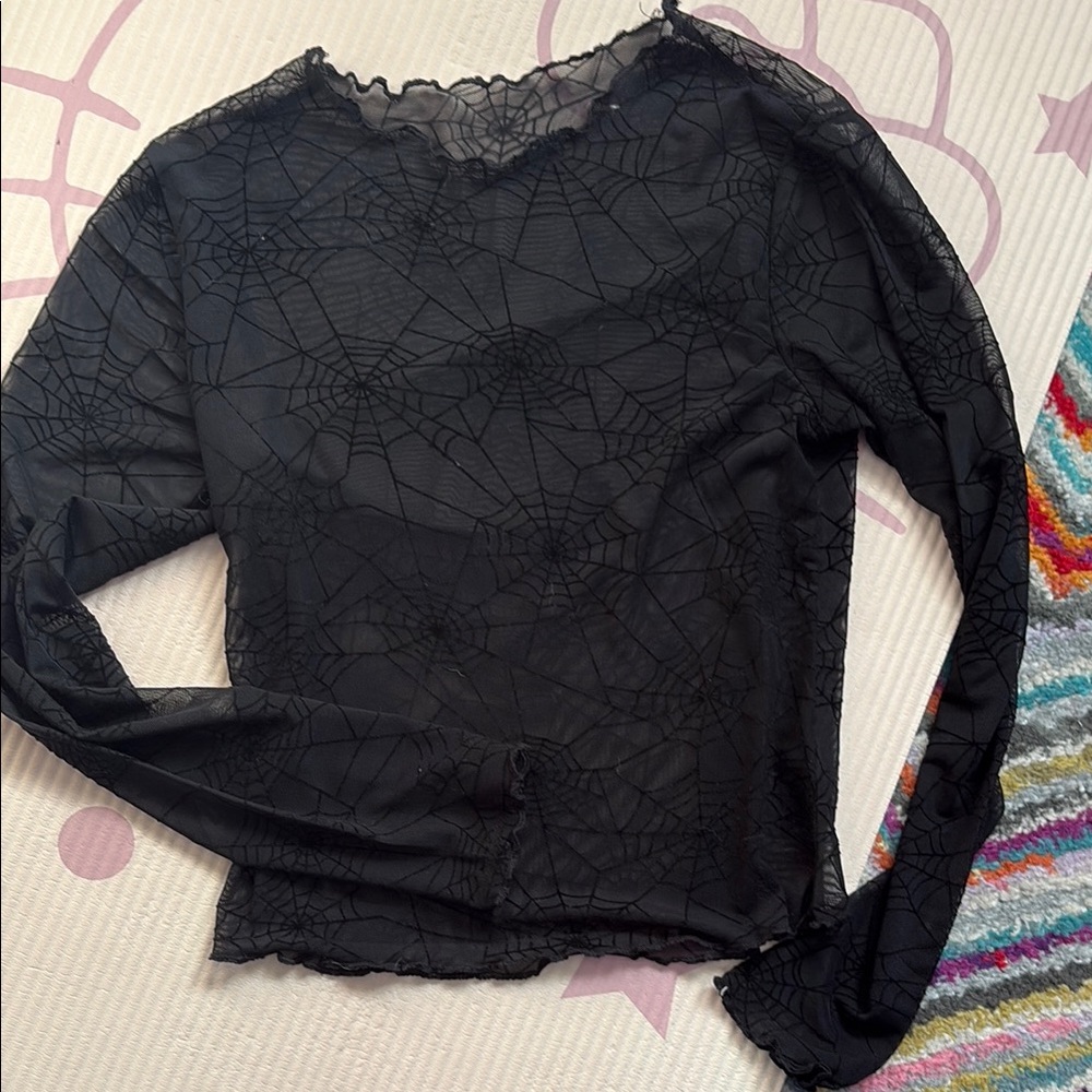 Spiderweb sheer mesh goth top